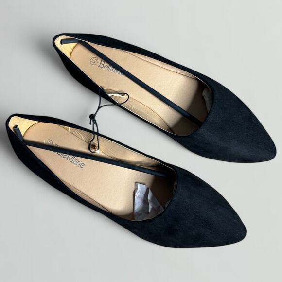 Bella Marie Angie Pointy Toe Slip On Classic Ballet Flats in Black - Picture 6 of 7